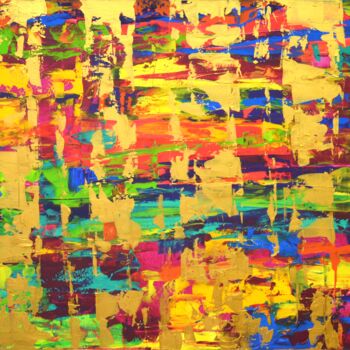 Картина под названием "Abstract expression…" - Iryna Kastsova, Подлинное произведение искусства, Акрил Установлен на Деревян…