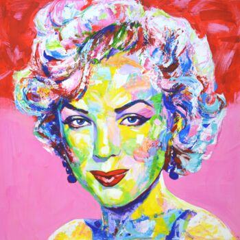 Pintura intitulada "Marilyn Monroe 3" por Iryna Kastsova, Obras de arte originais, Acrílico Montado em Armação em madeira