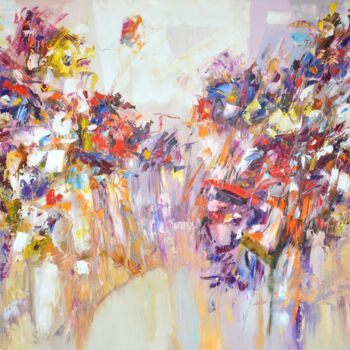 Картина под названием "Abstraction 20" - Iryna Kastsova, Подлинное произведение искусства, Масло Установлен на Деревянная ра…