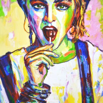 Картина под названием "Madonna 2." - Iryna Kastsova, Подлинное произведение искусства, Акрил Установлен на Деревянная рама д…