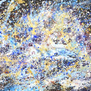 Painting titled "Milky Way. Space." by Iryna Kastsova, Original Artwork, Acrylic Mounted on Wood Stretcher frame