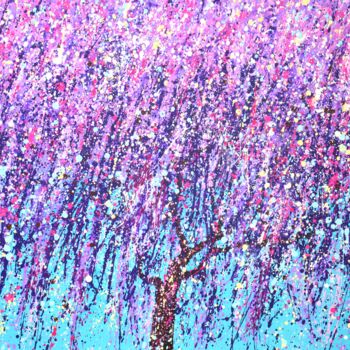 "Blooming purple tre…" başlıklı Tablo Iryna Kastsova tarafından, Orijinal sanat, Akrilik Ahşap Sedye çerçevesi üzerine monte…