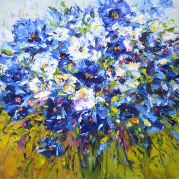 Peinture intitulée "Flowers. Expressive…" par Iryna Kastsova, Œuvre d'art originale, Huile Monté sur Châssis en bois