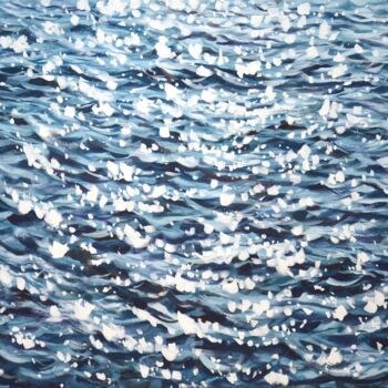 Painting titled "Ocean magic" by Iryna Kastsova, Original Artwork, Acrylic Mounted on Wood Stretcher frame