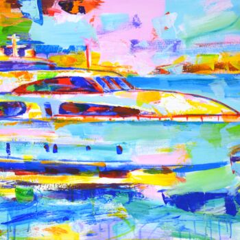 Pittura intitolato "Yacht. Expression." da Iryna Kastsova, Opera d'arte originale, Acrilico Montato su Telaio per barella in…