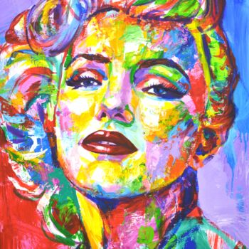 Pittura intitolato "Marilyn Monroe 10." da Iryna Kastsova, Opera d'arte originale, Acrilico Montato su Telaio per barella in…
