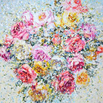 제목이 "Roses 5."인 미술작품 Iryna Kastsova로, 원작, 아크릴 나무 들것 프레임에 장착됨