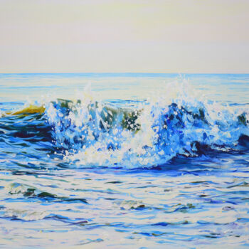 Painting titled "Affectionate waves" by Iryna Kastsova, Original Artwork, Acrylic Mounted on Wood Stretcher frame