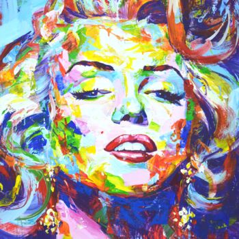 Pittura intitolato "Marilyn Monroe5." da Iryna Kastsova, Opera d'arte originale, Acrilico Montato su Telaio per barella in l…