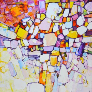 Painting titled "Color maze 2." by Iryna Kastsova, Original Artwork, Acrylic Mounted on Wood Stretcher frame