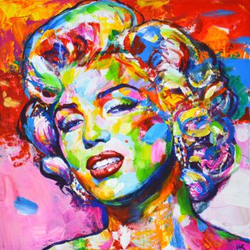 "Marilyn Monroe 18" başlıklı Tablo Iryna Kastsova tarafından, Orijinal sanat, Akrilik Ahşap Sedye çerçevesi üzerine monte ed…