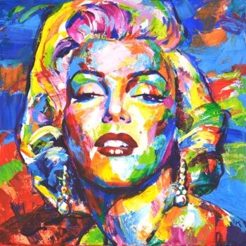 Картина под названием "Marilyn Monroe 21" - Iryna Kastsova, Подлинное произведение искусства, Акрил Установлен на Деревянная…