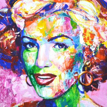 Картина под названием "Marilyn Monroe 27" - Iryna Kastsova, Подлинное произведение искусства, Акрил Установлен на Деревянная…