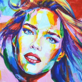 Pintura titulada "Natalia Vodianova" por Iryna Kastsova, Obra de arte original, Acrílico Montado en Bastidor de camilla de m…