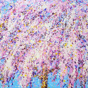 Pittura intitolato "Blooming sakura 9 ." da Iryna Kastsova, Opera d'arte originale, Acrilico Montato su Telaio per barella i…