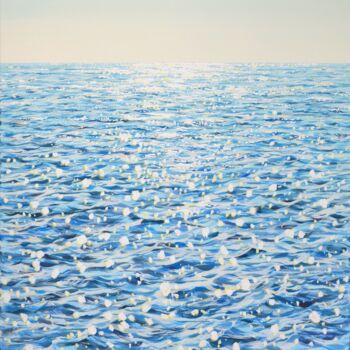 Painting titled "Ocean light 3." by Iryna Kastsova, Original Artwork, Acrylic Mounted on Wood Stretcher frame