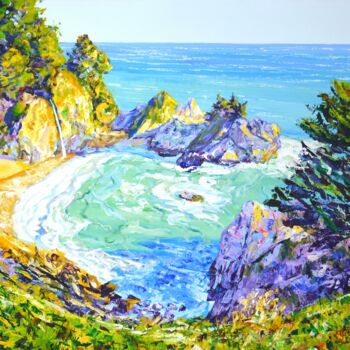 Картина под названием "California. Beach.O…" - Iryna Kastsova, Подлинное произведение искусства, Акрил Установлен на Деревян…