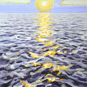 Pittura intitolato "Ocean. Waves. Light…" da Iryna Kastsova, Opera d'arte originale, Acrilico Montato su Telaio per barella…