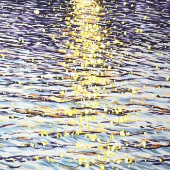 Картина под названием "Shimmer on the wate…" - Iryna Kastsova, Подлинное произведение искусства, Акрил Установлен на Деревян…
