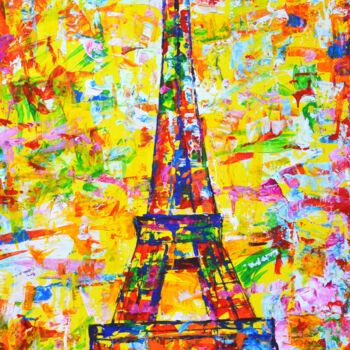 "Eiffel Tower 2. Par…" başlıklı Tablo Iryna Kastsova tarafından, Orijinal sanat, Akrilik Ahşap Sedye çerçevesi üzerine monte…