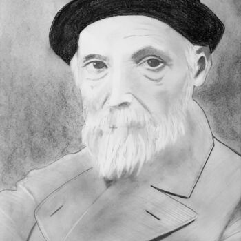 Drawing titled "Auguste Renoir" by Isa-Isarielle, Original Artwork, Pencil