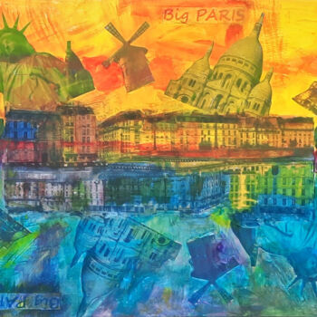 Collages titled "Big Paris" by Isa-Isarielle, Original Artwork, Acrylic