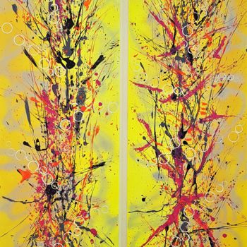 제목이 "N° 20.85/20.86 Duo"인 미술작품 Isa-L로, 원작, 아크릴 나무 들것 프레임에 장착됨