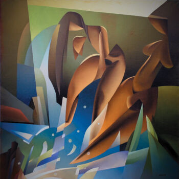 Pittura intitolato "Разбитый аккорд" da Isaac Feldman, Opera d'arte originale, Olio