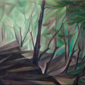 Картина под названием "In the forest" - Isaac Feldman, Подлинное произведение искусства, Масло Установлен на Деревянная рама…