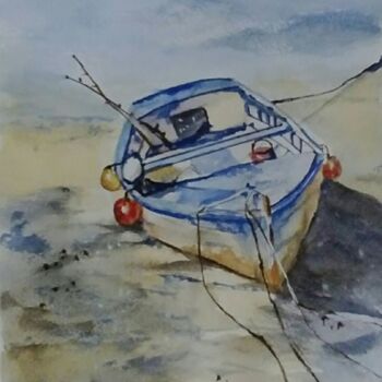 Pittura intitolato "barco.jpg" da Isabel Alfarrobinha, Opera d'arte originale, Acquarello