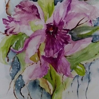 Painting titled "flor.jpg" by Isabel Alfarrobinha, Original Artwork, Watercolor