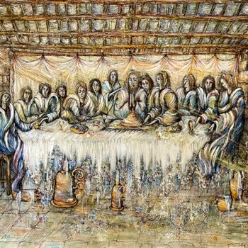 Malarstwo zatytułowany „The Last Supper” autorstwa Isabel Ferrer, Oryginalna praca, Akwarela