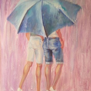 Painting titled "Conversation entre…" by Isabel Mahe, Original Artwork, Oil Mounted on Wood Stretcher frame