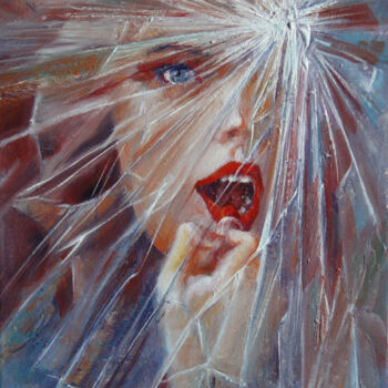 Painting titled "Lipstick" by Isabel Mahe, Original Artwork, Oil Mounted on Wood Stretcher frame