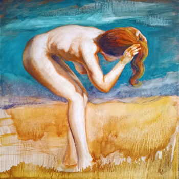 Картина под названием "À la Plage" - Isabel Mahe, Подлинное произведение искусства, Масло Установлен на Деревянная рама для…