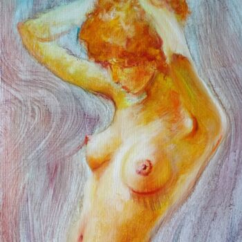 Painting titled "Cheveux blonds / Bl…" by Isabel Mahe, Original Artwork, Oil