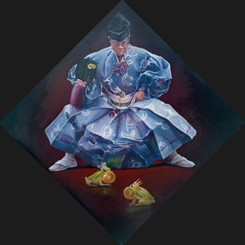 Peinture intitulée "Gyōji aux Grenouill…" par Isabel Mahe, Œuvre d'art originale, Huile