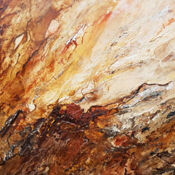 제목이 "Terre Mère"인 미술작품 Isabel Ollange로, 원작, 기름 나무 들것 프레임에 장착됨