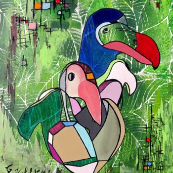 Картина под названием ""Dodo is back"" - Isabel Vallat, Подлинное произведение искусства, Акрил