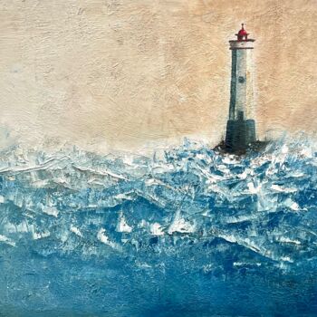 Painting titled "Lighthouse" by Isabell Deltell, Original Artwork, Acrylic