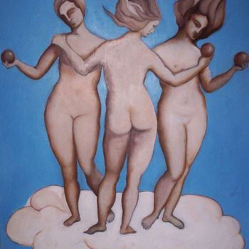 「le tre grazie」というタイトルの絵画 Isabella Cerviaによって, オリジナルのアートワーク
