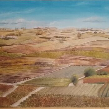 Painting titled "Langhe del piemonte" by Isabella Corcelli, Original Artwork, Oil Mounted on Other rigid panel