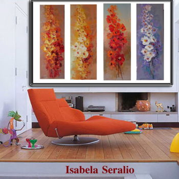 Pittura intitolato "flori de gradina" da Isabela Seralio, Opera d'arte originale, Olio