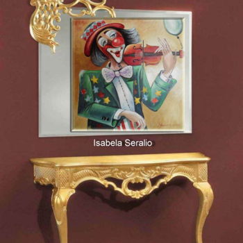 Malerei mit dem Titel "clown" von Isabela Seralio, Original-Kunstwerk, Öl