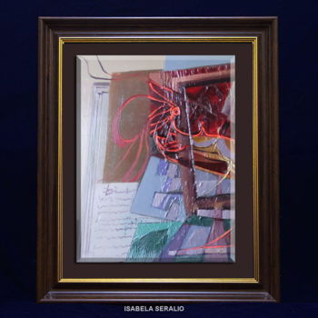 Pittura intitolato "abstract cu scipiri…" da Isabela Seralio, Opera d'arte originale
