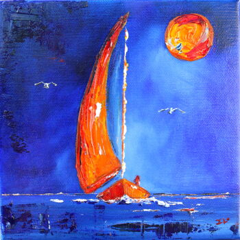 Malerei mit dem Titel "Le Voyage I" von Isabelle Lafargue, Original-Kunstwerk, Öl