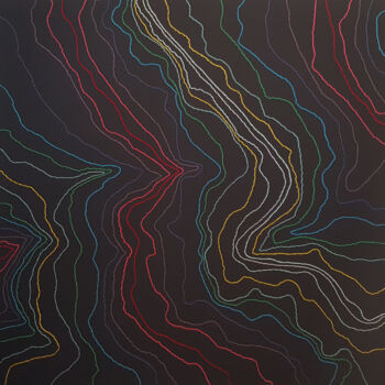 Arte textil titulada "Distorted Reality" por Isabelle Amante, Obra de arte original, Bordado Montado en Bastidor de camilla…
