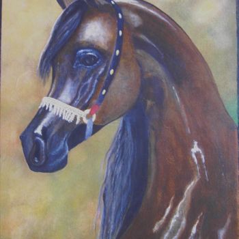 Peinture intitulée "cheval-arabe.jpg" par Isabelle, Œuvre d'art originale