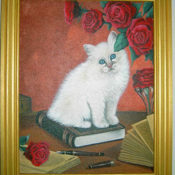 Painting titled "douce-lecture-d-apr…" by Isabelle, Original Artwork