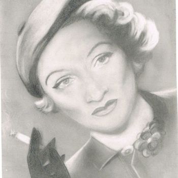 Dessin intitulée "Marlène D." par Isabelle, Œuvre d'art originale, Graphite